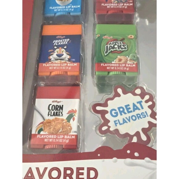 Kellogg’s Cereal Flavored Lip Balm x 5 Rice Krispies Fruit Loops Novelty NIB - Picture 3 of 6